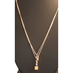 Ever Us Layered Drop Silver Necklace